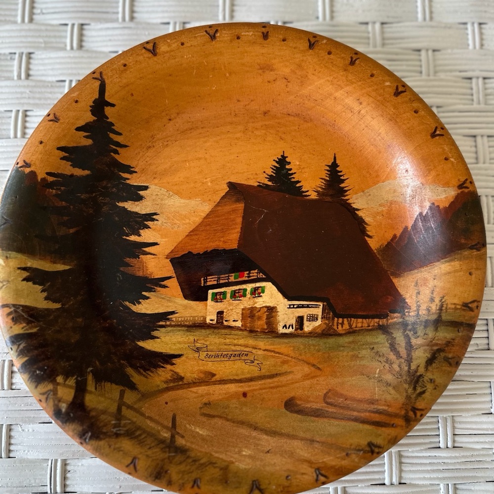 Vintage Decorative Wooden Plate